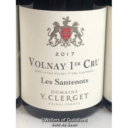 537 - SIX BOTTLES OF 2017 VOLNAY 1ER CRU LES SANTENOTS, DOMAINE Y.CLERGET, BURGUNDY, RED, 75CL, 13.5% VOL ... 