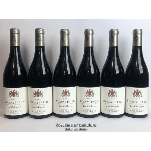 540 - SIX BOTTLES OF 2017 VOLNAY 1ER CRU LES CAILLERETS, DOMAINE Y.CLERGET, BURGUNDY, RED, 75CL, 13% VOL /... 