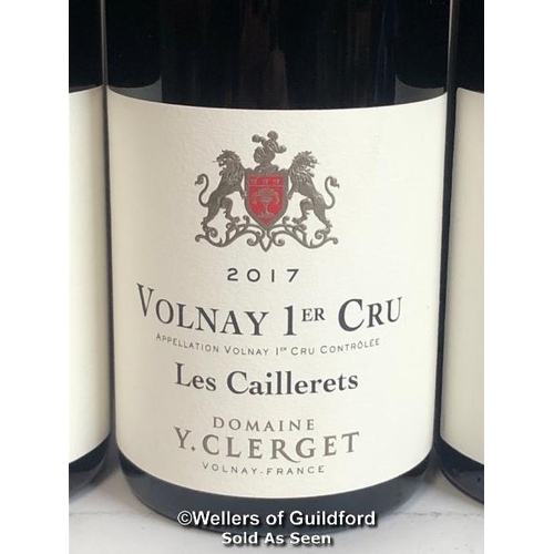 540 - SIX BOTTLES OF 2017 VOLNAY 1ER CRU LES CAILLERETS, DOMAINE Y.CLERGET, BURGUNDY, RED, 75CL, 13% VOL /... 