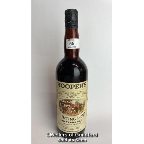 55 - Hooper's Hunting Port, 20 years old and matured in cask / Please see images for fill level and gener... 