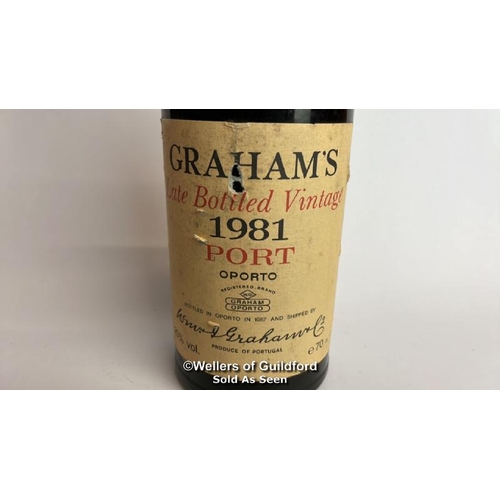 56 - Graham's Late bottled vintage 1981 port, 70cl, 20% vol / Please see images for fill level and genera... 