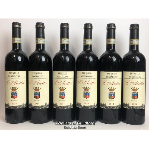 573 - SIX BOTTLES OF 2014 BRUNELLO DI MONTALCINO, L'AIETTA DI FRANCESCO MULINARI, TUSCANY, ITALY, RED, 75C... 