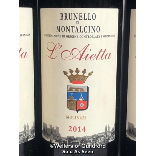 573 - SIX BOTTLES OF 2014 BRUNELLO DI MONTALCINO, L'AIETTA DI FRANCESCO MULINARI, TUSCANY, ITALY, RED, 75C... 