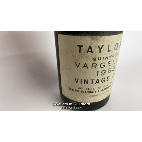 59 - Taylor's Quinta De Vargellas 1965 Vintage port, Minor damage to cap / Please see images for fill lev... 