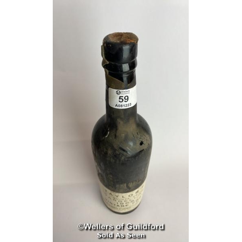 59 - Taylor's Quinta De Vargellas 1965 Vintage port, Minor damage to cap / Please see images for fill lev... 