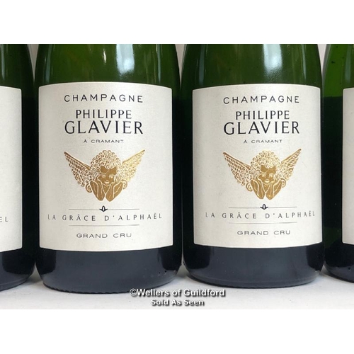 599 - SIX BOTTLES OF LA GRACE D'ALPHAEL GRAND CRU EXTRA BRUT CHAMPAGNE, PHILIPPE GLAVIER, 37.5CL, 12% VOL ... 