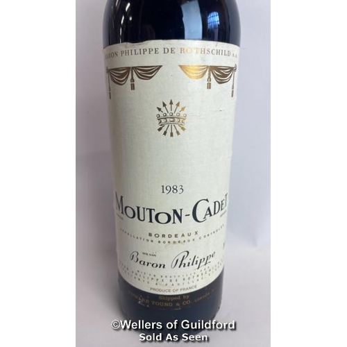 6 - 1983 Baron Phillippe De Rothschild Mouton Cadet Bordeaux, 75cl, No vol indicated / Please see images... 