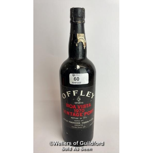 60 - Offley Boa Vista 1970 vintage port, Minor damage to cork / Please see images for fill level and gene... 