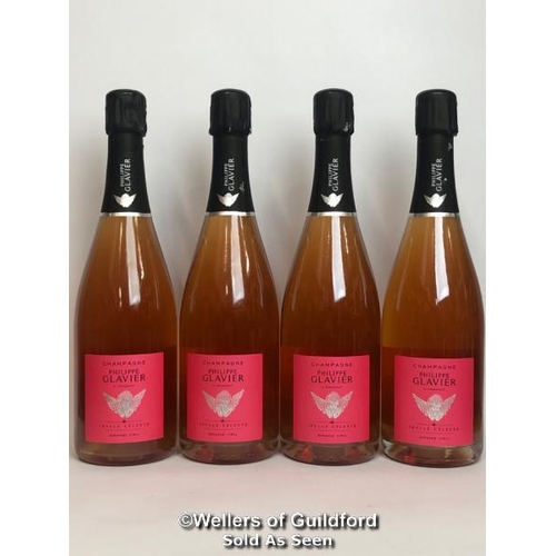 616 - FOUR BOTTLES OF IDYLLE CELESTE ROSE GRAND CRU EXTRA BRUT CHAMPAGNE, PHILIPPE GLAVIER, 75CL, 12% VOL ... 