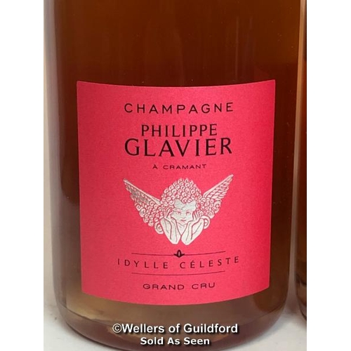 616 - FOUR BOTTLES OF IDYLLE CELESTE ROSE GRAND CRU EXTRA BRUT CHAMPAGNE, PHILIPPE GLAVIER, 75CL, 12% VOL ... 