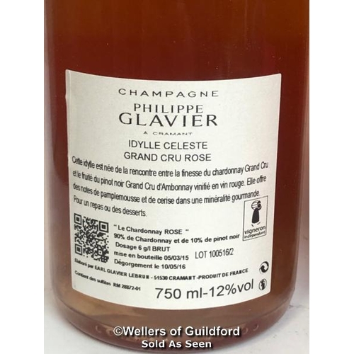 616 - FOUR BOTTLES OF IDYLLE CELESTE ROSE GRAND CRU EXTRA BRUT CHAMPAGNE, PHILIPPE GLAVIER, 75CL, 12% VOL ... 