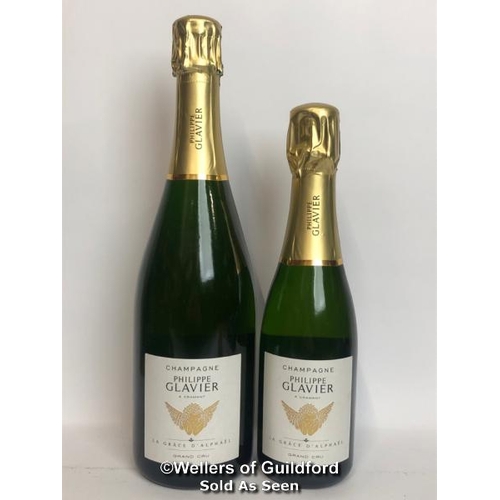 624 - TWO BOTTLES OF PHILIPPE GLAVIER LA GRACE D'ALPHAEL GRAND CRU EXTRA BRUT CHAMPAGNE, 1X 75CL AN 1X 37.... 