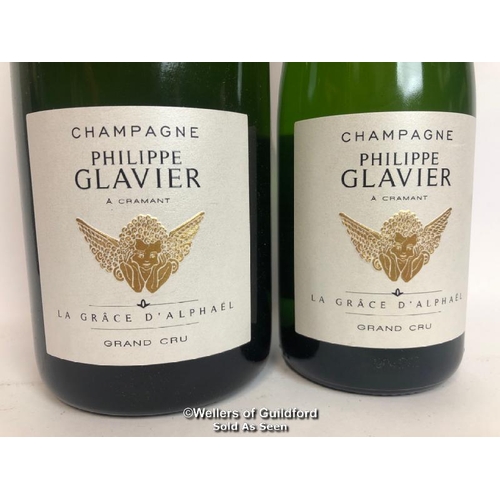 624 - TWO BOTTLES OF PHILIPPE GLAVIER LA GRACE D'ALPHAEL GRAND CRU EXTRA BRUT CHAMPAGNE, 1X 75CL AN 1X 37.... 