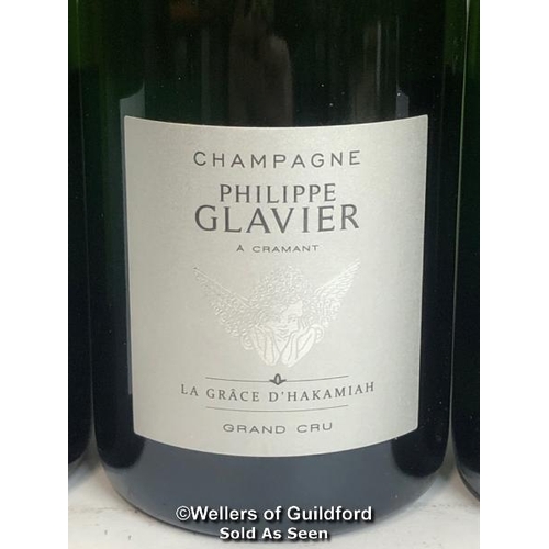 625 - FOUR BOTTLES OF LA GRACE D'HAKAMIAH GRAND CRU CHAMPAGNE, PHILIPPE GLAVIER, 75CL, 12 % VOL / 10% BP /... 