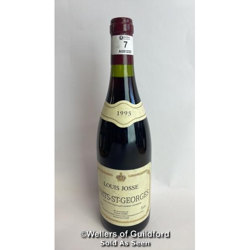 7 - 1995 Louis Josse Nuits-St-Georges, 75CL, 13% vol / Please see images for fill level and general cond... 