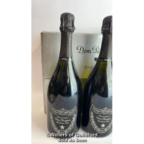 72 - Three bottles of 1996 Dom Perignon Oenotheque, In original box / Please see images for fill level an... 