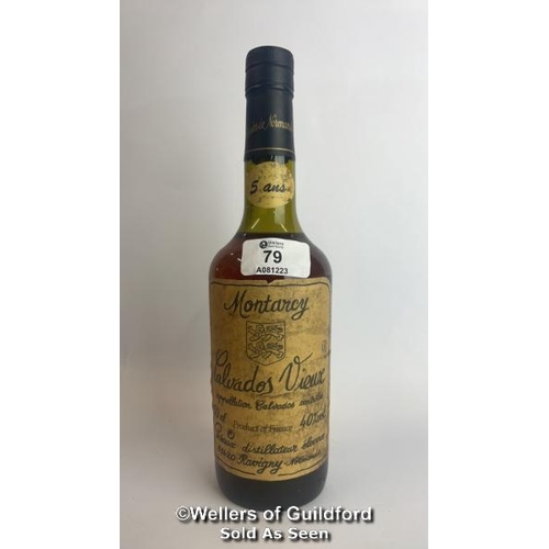 79 - Montarey Calvados Vieux Brandy, Aged 5 Years, 50cl, 40% vol / Please see images for fill level and g... 