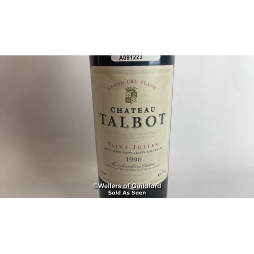 90 - 1996 Chateau Talbot Saint-Julien, 75cl, 12.8% / Please see images for fill level and general conditi... 