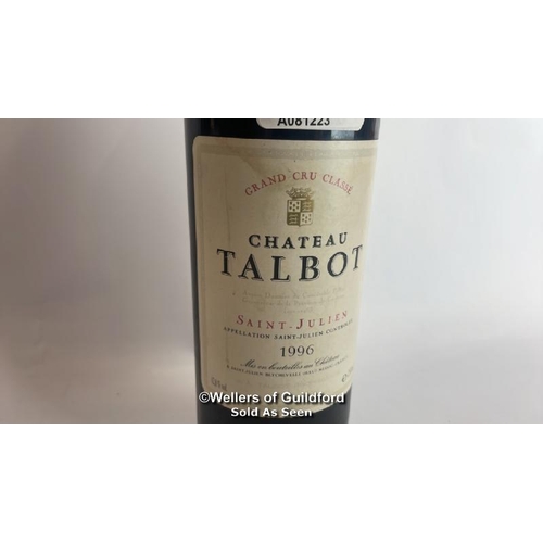 90 - 1996 Chateau Talbot Saint-Julien, 75cl, 12.8% / Please see images for fill level and general conditi... 