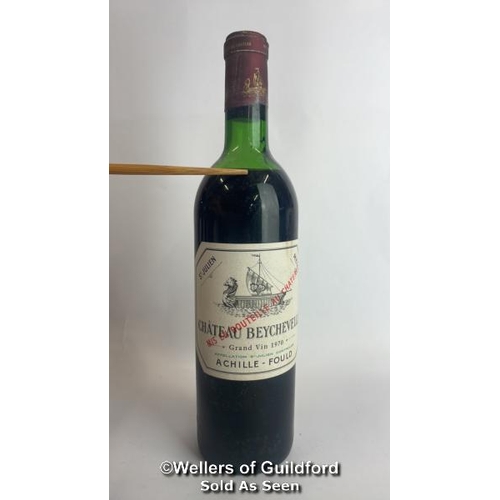 91 - Eight bottles of 1970 Chateau Beychevelle, Mis En Boutille Au Chateau, 75cl, In original wooden crat... 