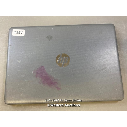 9503 - HP LAPTOP MODEL 14-CK0987NA / 4GB RAM / 126GB HD / I3-7020U @ 2.30GHZ / SN: 5CG90615GX - CHASSIS DAM... 