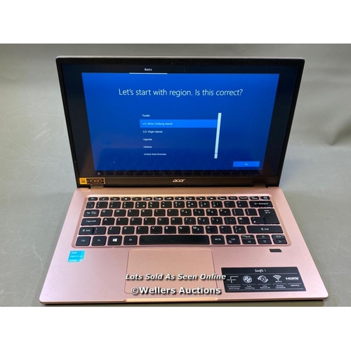 9507 - ACER SWIFT 1 / 4GB RAM / 128GB HD / INTEL PENTIUM SILVER N6000 @ 1.10GHZ / SN: NXA9UEK00310804BBA2N0... 