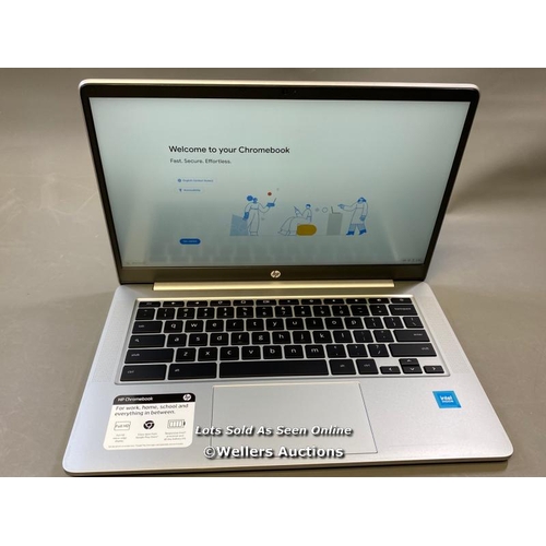 9513 - HP CHROMEBOOK / MODEL 14A-NA1083CL / SN: S220109918 / RESTORED TO FACTORY DEFAULTS