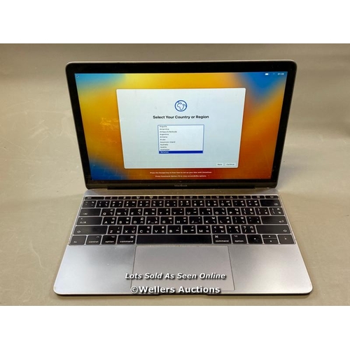 9517 - APPLE MACBOOK (2017-2019) / A1534 / 8GB RAM / 256GB SSD / INTEL M3-7Y32 @ 1.10GHZ / PROFESSIONALLY W... 