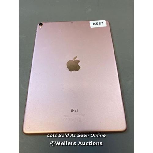 9520 - APPLE IPAD PRO 10.5 (2017) / A1701 / 256GB / SERIAL: DMPVJ3AUHP53 / I-CLOUD (ACTIVATION) UNLOCKED / ... 