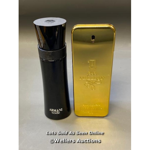 9631 - X1 PACO RABANNE 1 MILLION EAU DE TOILETTE 200ML AND X1 GIORGIO ARMANI ARMANI CODE EAU DE TOILETTE 12... 