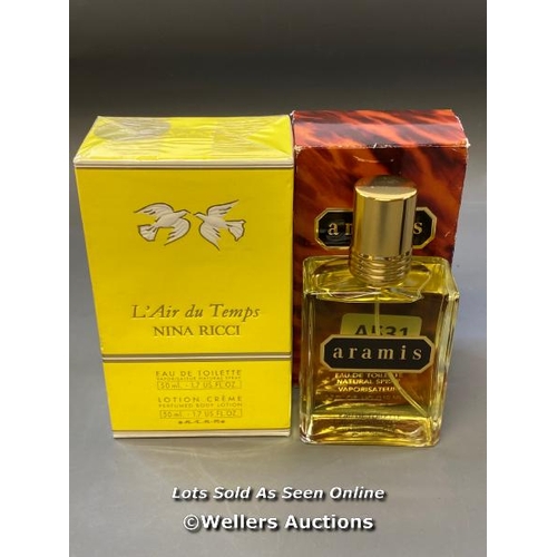 9632 - X1 NEW NINA RICCI L'AIR DU TEMPOS EAU DE TOILETTE 50ML AND LOTION CR�ME 50ML AND X1 ARAMIS EAU DE TO... 