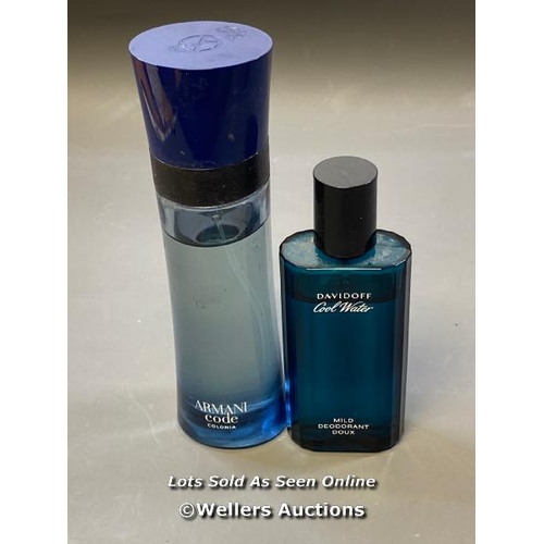 9637 - X1 GIORGIO ARMANI ARMANI CODE COLONIA AND X1 DAVIDOFF COOL WATER DEODORANT 75ML