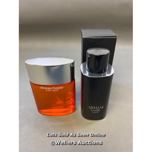 9638 - X1 GIORGIO ARMANI ARMANI CODE PARFUM 125ML AND X1 CLINIQUE HAPPY EAU DE TOILETTE 100ML