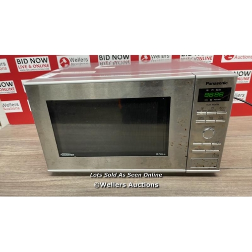 2189 - PANASONIC GRILL MICROWAVE (NN-GD37HSBPQ) / POWERS UP / HEAVY SIGNS OF USE / D13