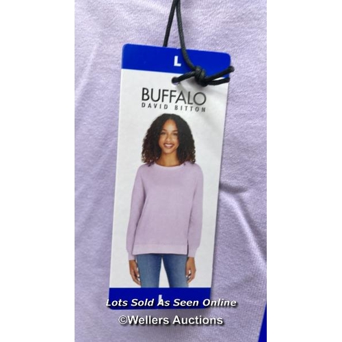 2995 - LADIES NEW LILAC BUFFALO SWEATSHIRT / SIZE L / D14