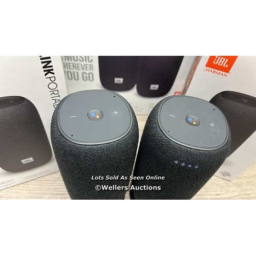 2014 - JBL LINK PORTABLE BLUETOOTH SPEAKER TWIN PACK / POWERS UP, MINIMAL SIGNS OF USE, CONNECTS TO BT AND ... 