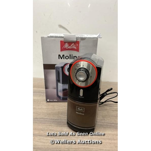 2069 - MELITTA MOLINO ELECTRICAL COFFEE GRINDER WITH 17 GRIND SETTINGS / POWERS UP, SIGNS OF USE / D13