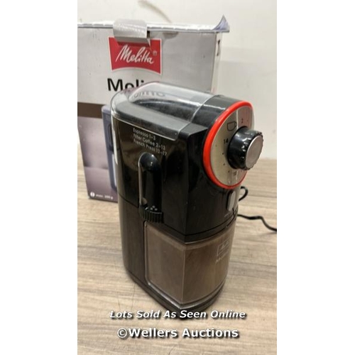 2069 - MELITTA MOLINO ELECTRICAL COFFEE GRINDER WITH 17 GRIND SETTINGS / POWERS UP, SIGNS OF USE / D13