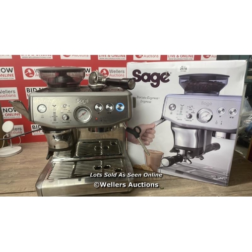 2078 - SAGE BARISTA EXPRESS IMPRESS SES876BSS4GUK1 ESPRESSO COFFEE MACHINE / POWERS UP NOT FULLLY TESTED, S... 