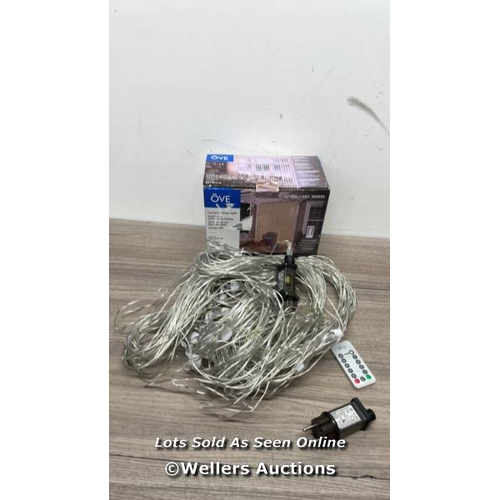 2130 - OVE DECORS INDOOR/OUTDOOR CURTAIN STRING LIGHTS / NO POWER SIGNS OF USE / D10