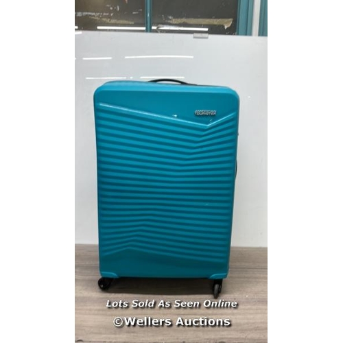 2148 - AMERICAN TOURISTER JETDRIVER LARGE 4 WHEEL SPINNER CASE / HANDLE IS DAMAGED, COMBINATION UNLOCKED SI... 