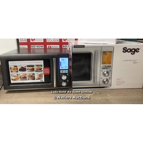 2150 - SAGE 32 LITRE 1100W THE COMBI WAVE 3 IN 1 MICROWAVE (BLACK STAINLESS STEEL) - SM0870BST4GUK1 / POWER... 