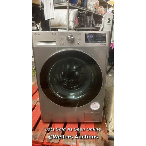 2161 - LG F4V712STSE 12KG WASHING MACHINE - GRAPHITE  / POWERS UP, NOT FULLY TESTED, SIGNS OF USE