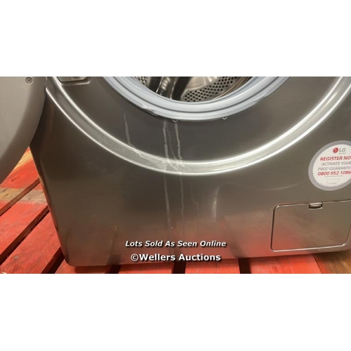 2161 - LG F4V712STSE 12KG WASHING MACHINE - GRAPHITE  / POWERS UP, NOT FULLY TESTED, SIGNS OF USE