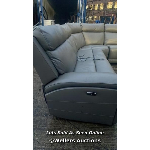 2200 - THOMASVILLE 6 PIECE LEATHER RECLINER SOFA, POWERS UP, MINIMAL SIGNS OF USE