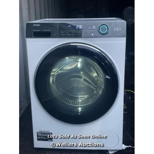 2206 - HAIER 10KG WASHING MACHINE HW100-B14979 WITH STEAM, POWERS UP, MINIMAL SIGNS OF USE