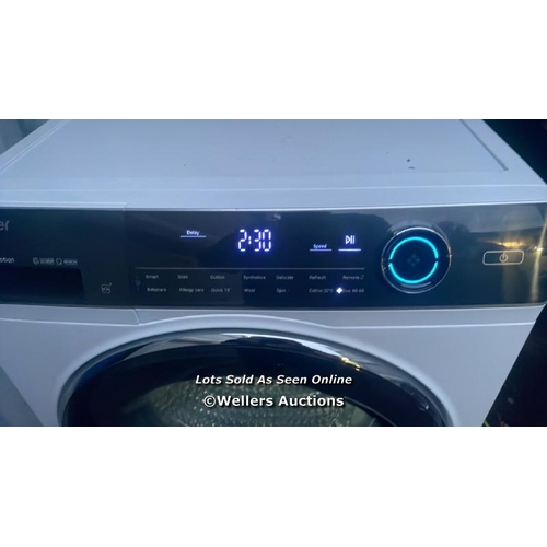 2206 - HAIER 10KG WASHING MACHINE HW100-B14979 WITH STEAM, POWERS UP, MINIMAL SIGNS OF USE