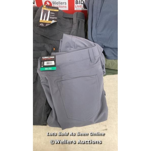 2517 - X10 PAIRS OF GENTS NEW TROUSERS INCL. X3 KIRKLAND SIGNATURE PERFORMANCE PANTS, X3 B.C. CLOTHING CARG... 