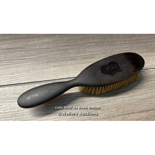 3039 - ANTIQUE EBONY HAIR BRUSH PADDLE DRESSING TABLE DRESSER WOODEN VANITY VINTAGE 1B / H2