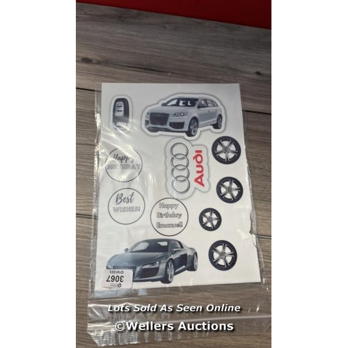 3067 - AUDI BUNDLE A4 EDIBLE ICING PRINTED CAKE TOPPER.PERSONALISED / H3